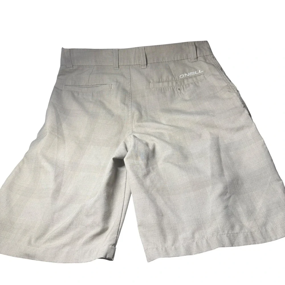 O'Neill Mens Tan Plaid Flat Front Walk Shorts Size 32 13108125P‎ Beige Casual